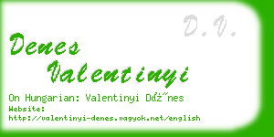 denes valentinyi business card